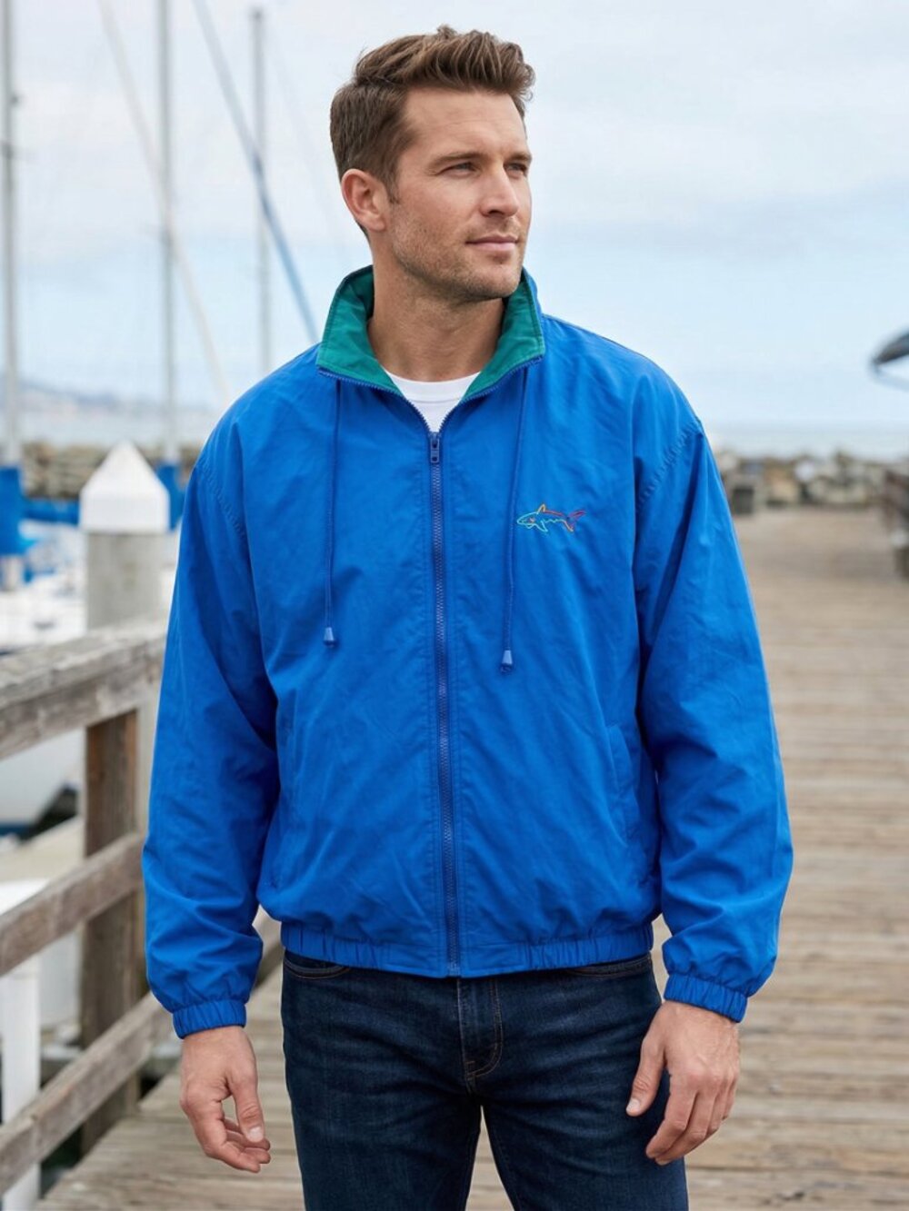 Vtg Greg Norman “The Shark” collection windbreaker jacket XL